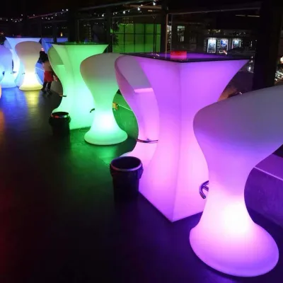 Wholesale Modern Plastic LED Bar Chair 16 Color-Changing Illuminated Waterproof Outdoor LED Chair for Hotel Park Events Party