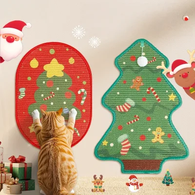 USMILEPET New Design Sisal Cat Scratcher Wall-Mounted Vertical Christmas-Tree Halloween Pumpkin Cat Toy for Kitten Scratcher