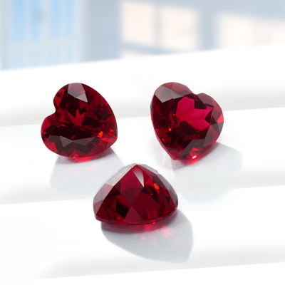 Promotion Lab Grown Ruby Red Color Synthetic Stone Heart Shape 3mm 4mm 5mm 6mm 7mm 8mm 9mm 10mm Loose Lab Grown Ruby