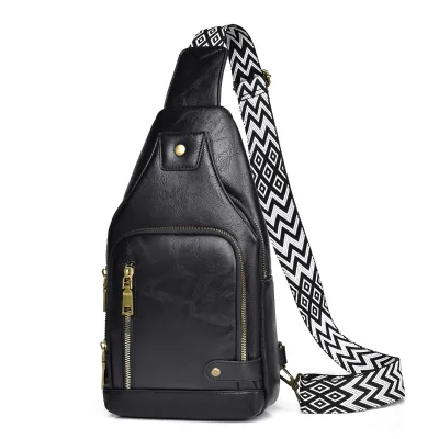 2024 New Fashion Men Women PU Leather Bag Sport Chest Pack Waterproof Crossbody Shoulder Bag Sports Arm Bag