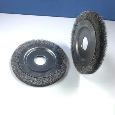 Hot Selling 150mm Crimped Soft Wire Brush Buffing Wheel for Cleaning Battery Lead Plate