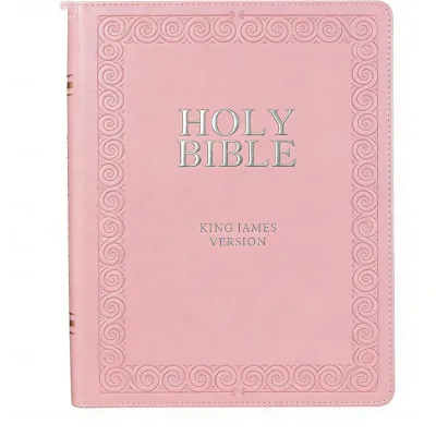 Perfect Binding Holy Bible for Women-Soft Cover Fancy Paper Embossing Pink