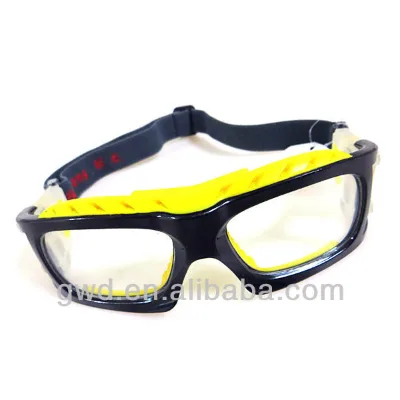 Sports Basketball Goggles CE ANSI Certificate Fashion PC OEM Silicon Black Frame Rubber Sleeve UV400 Eye Black Goggle
