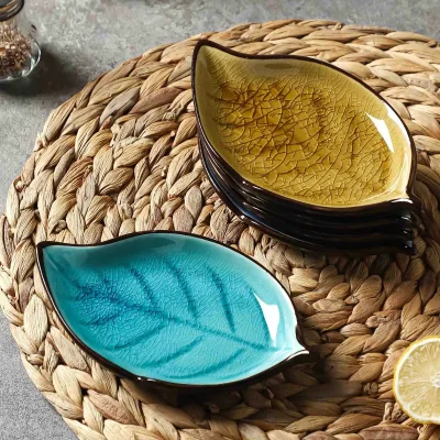 Ceramic Leaf Shaped Spoon Rest Cute Cooking Spoon Rest for Utensil Spatula Tong Rest Ladle Holder