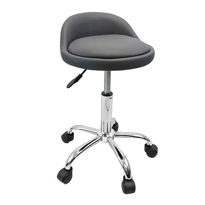 Dining Furniture Modern PU Leather Iron Chairs Luxury Design Durable Gas Lift Counter 360 Swivel Adjustable Height Bar Chair