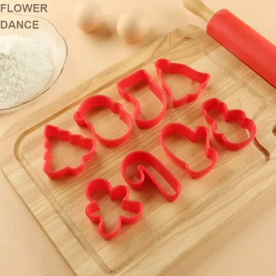 Christmas PP Plastic Press Mold 8-Piece Set with Irregular Shape for Clay Plasticine Noodle Biscuit Fold and Cake Mold