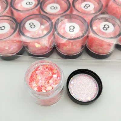 Popular Nails Pink Glow in the Dark Luminous Nail Glitter Powder