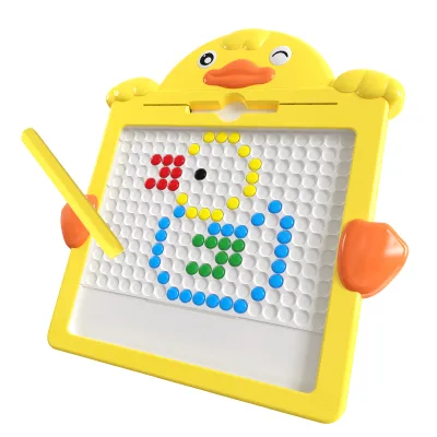 BJQ OEM Cute Duck Shape Drawing Board for Kids Pen and Beads Set for Toddlers 3-6 Fun Educational Toy