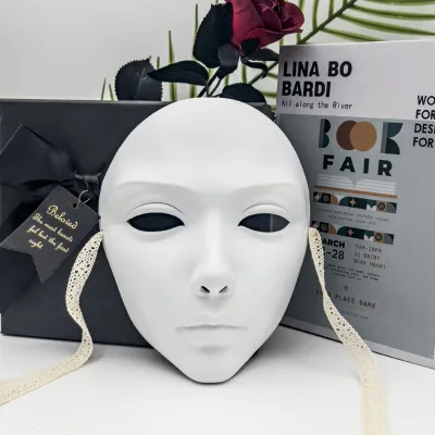 Halloween Ghost Dance Mask Plastic Face Mask for Men and Women Street Dance Black and White Masquerade Mask