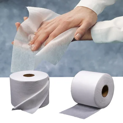 Factory Wholesale Waterproof Fabric Medium Weight 70gsm 75gsm Embossed Pear Dot Spunlace Nonwoven Fabric Rolls