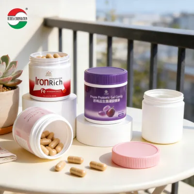 Wholesaler Factory Price HDPE Plastic Jar with Screw Lid 280ml 320ml for Pill Vitamin Soft Candy Bottle Container