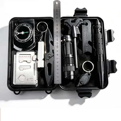 Travel Outdoor SOS Equipment Survival Treasure Box Tool Set Multi-Functional Field Survival First Aid Box Emergency Supplies