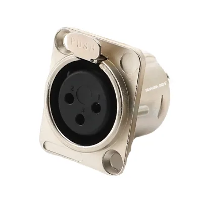 S.Wieler Screw in Design Silver Plated Series Size XLR-M 3pole Speakon Female Connector Mount XLR Male Jack 3 Pin Female Socket