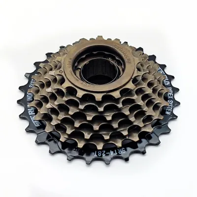 MTB Bicycle Road Bike Accessories 7 Speed Steel Brown+Black 14-28T Index Freewheel
