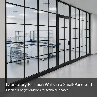 Factory Direct Wholesale Aluminum Alloy French Grid Glass Partition Wall Double Layer Tempered Glass Modular System