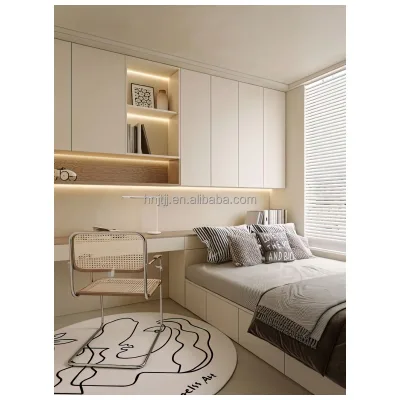 2025 Custom Luxury Modern Wood Bookcases with Multifunction Storage Boxes Luxury Bedroom Cupboards for Home Furniture
