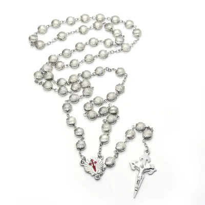 Hot Sell Shell Beads Rosary Necklace Cross Rosary Necklace Rosary Religious Jewelry Wholesale