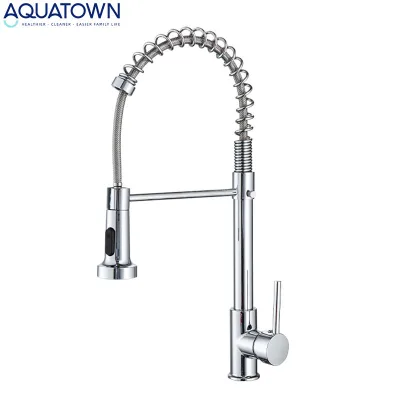 OEM/ODM Single Handle Waterfall Kitchen Faucet 360 Degree Swivel Cold & Hot Water Mixer 2 in 1 Taps Deck Mounted Stainless Steel