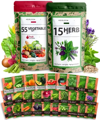 70 Pcs Eco-friendly Kraft Paper Seed Packets and 2 Strong Sealing Resealable Plastic Bags for Garden Planter
