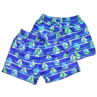 Hawaiian Style Men's Board Shorts for Summer Vacation Custom Beach Shorts with Drawstring Boys Swimming Trunks Swimwear