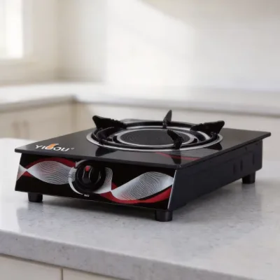 Hot Sale Energy Saving Infrared Single Burner Gas Stove Printed Glass Tabletop Cooker for Outdoor Hotel Use Class Energy
