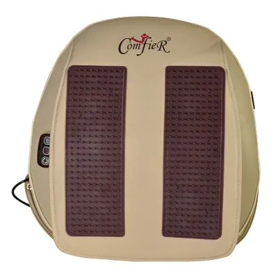 Shiatsu and Heating and Vibration Back Massage Cushion in Pu Leather Fabric With Acupuncture Tip for Releasing Tension