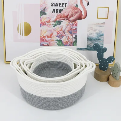 For Baby Laundry Largest Size Household Diaper Storage High Quality Custom Cotton Rope Woven Basket with Handle