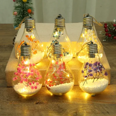 Christmas Decoration Ball Transparent Pet Light-emitting Christmas Ball Christmas Decorations Creative Hydrangea love Ball