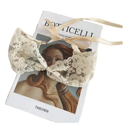 Lace Head Scarf Bowknot Embroidery Hair Ties Hairband for Women Girls Long Ribbon Elegant Lace Headpiece