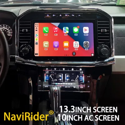 13.3+10" IPS LCD Air Conditioning Screen Ford F150 2009-2014 Android Car Multimedia Player USB/Wireless CarPlay Stereo DSP GPS