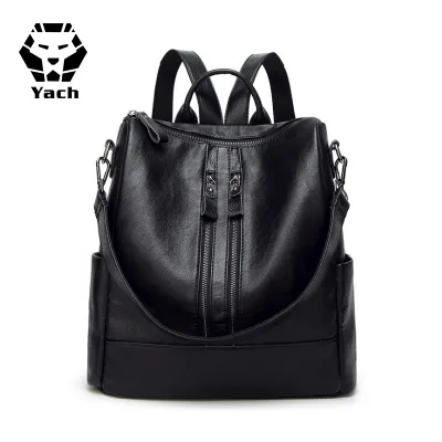 Large Wallet Travel Duffle Back Pack Shopping Lady Tote Women's Shoulder Handbag Plain Clutch Leather Bag