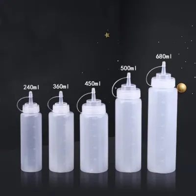 240ml 350ml 500ml 680ml 1000ml Food Grade Plastic Hot Sauce Ketchup Salad Dressing Squeeze Empty Bottle