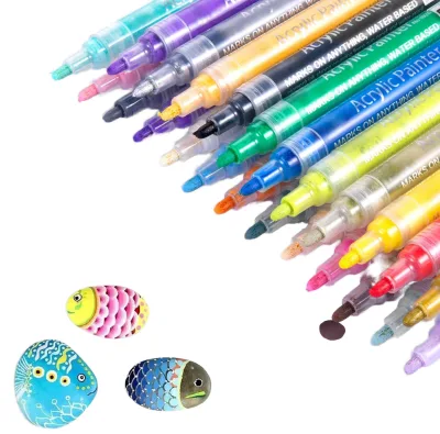 Over 100colors Offer Soft Brush Tip Acrylic Marker Smooth Writing Strong Covering