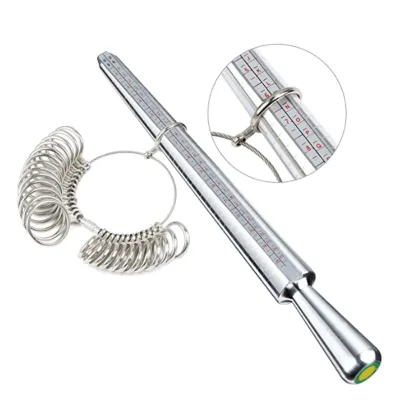Professional DIY Fashion Jewelry Making Tools Set Includes Measuring Gauge Finger Ring StickSizer Mandrel Finger Gauge Ring