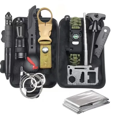 Outdoor Survival Equipment 13-Piece Multi-Function Tool Set Adventure Self-Defense First Aid Camping Supplies Model 9080