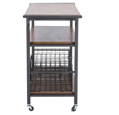 Two Drawers Two Tiers with Wheels Market Trend  Good Selling Kitchen Cart