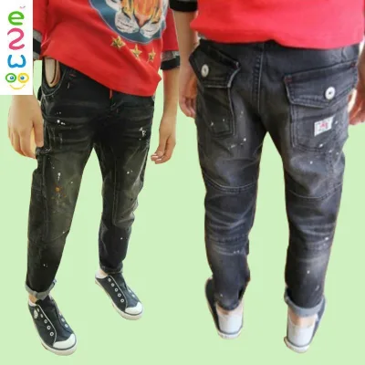Wholesale Latest Design Black Pocket New Fashion Jeans Pants for Boys