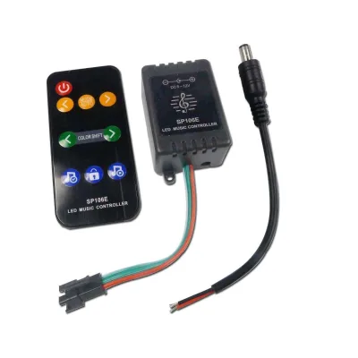 Magic Colors SP106E Driver 12v Controller Music Sound Control Led Light RF Wireless Remote Full Color Led Strip Black Controller