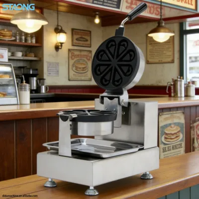 Stainless Steel Waffle Maker Water Drop Design Commercial Hot Dog Waffle Maker Versatile Snack Production Machine