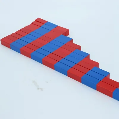 Professional Version Montessori Teaching School Teachers Use Aids Montessori Red and Blue Color Wooden Number Rods 100CM