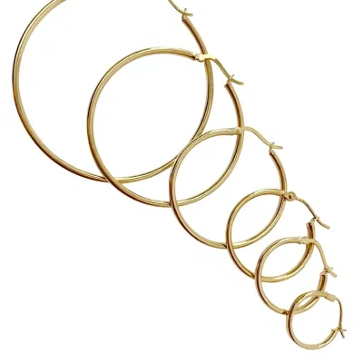 Ehao Jewelry Women's Iron Clip-on Earrings Circle Big Ear Ring European American Exaggerated Classic Good Match