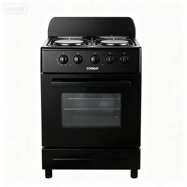 Heavy Duty Black Freestanding Gas Oven with 4 Gas Burners, Large Capacity, Suitable for Household and Small Business Use