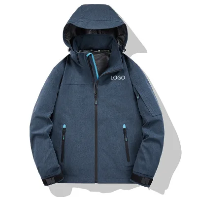 Professional Men's 2-Layer Heated Waterproof Zipper Warm High Strength Fabric Casual Safari Jacket Offshore Sailing Style-XL