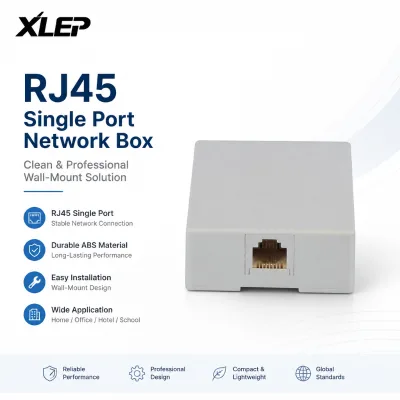 XLEP Single Port RJ45 Surface Mount Box 8P4C Ethernet Network Junction Box Wall Mount Wiring Box