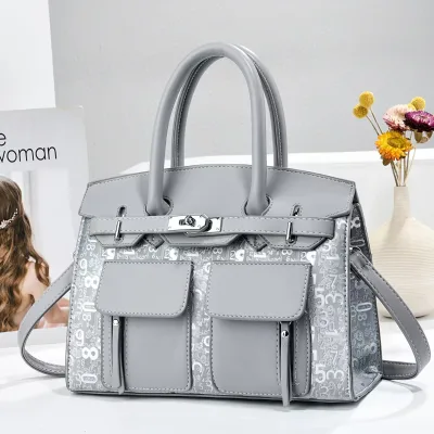 High-end Sophisticated Tote Bag Multiple Pockets Luxe Textured Finish Signature Lock Clasp Bold Versatile Best-Selling