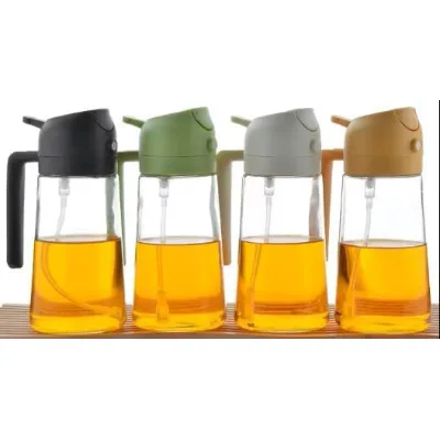 2026 Hot Selling Kitchen Gadgets 2-in-1 Oil Dispenser BBQ Air Fryer 470ml Kitchen Glass Olive Oil Sprayer Bottle for Cooking