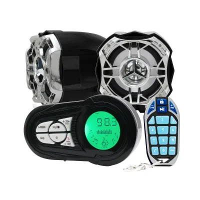 Motorcycle  Audio Sound System Stereo Speakers FM Radio MP3 Music Player Scooter ATV Remote Control Alarm support phone APP