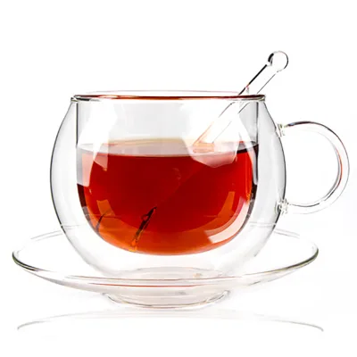 OEM 220ml double coffee cups Continental coffee cup set With spoon  and saucers cups and gift
