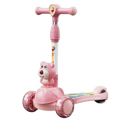 Adjustable Baby Girl 3 Wheel Scooter Children Kids Foldable Kick Scooters Toy for Kids Children 6 Year
