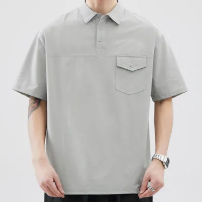Fast Delivery Men's Loose Fit Breathable Knitted POLO Shirt With Short Sleeves Embroidered Techniques